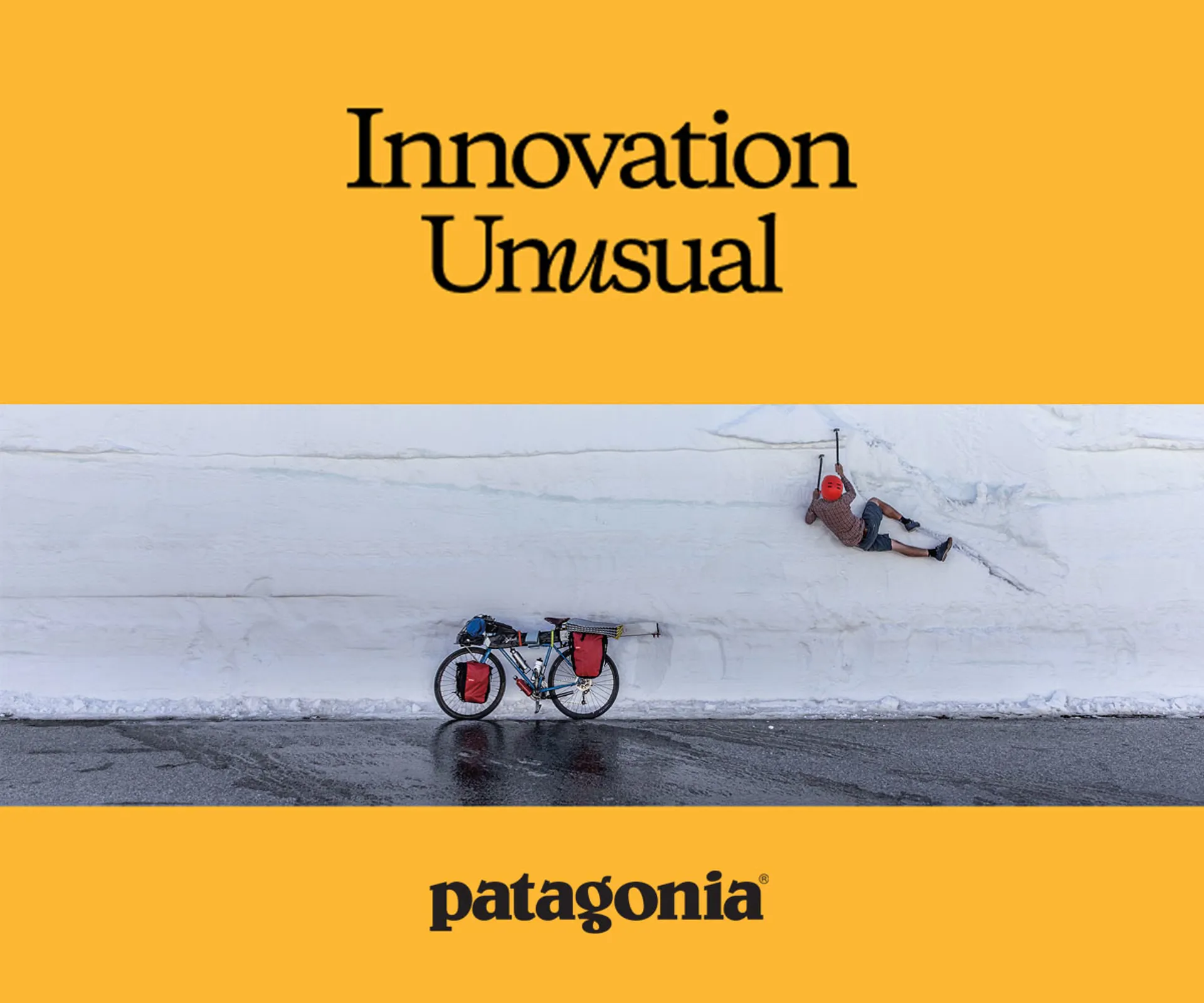 Patagonia Innovation Unusual campaign with ice climber