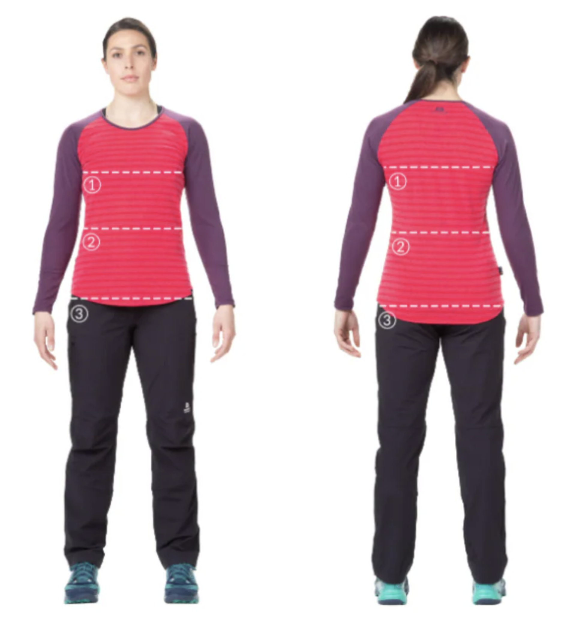 Mountain Equipment women's clothing measuring guide