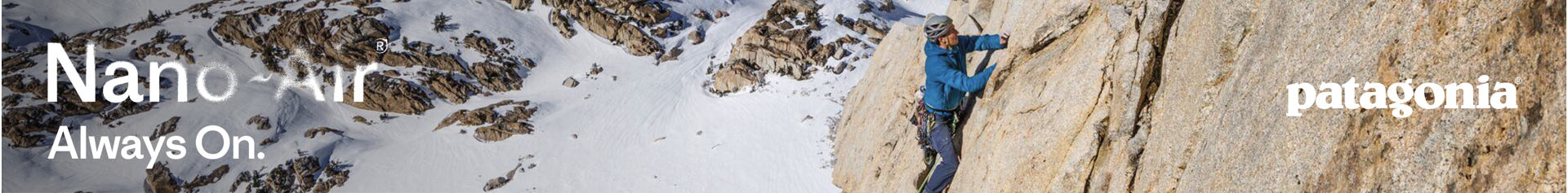 Patagonia Nano-Air Light climbing campaign banner