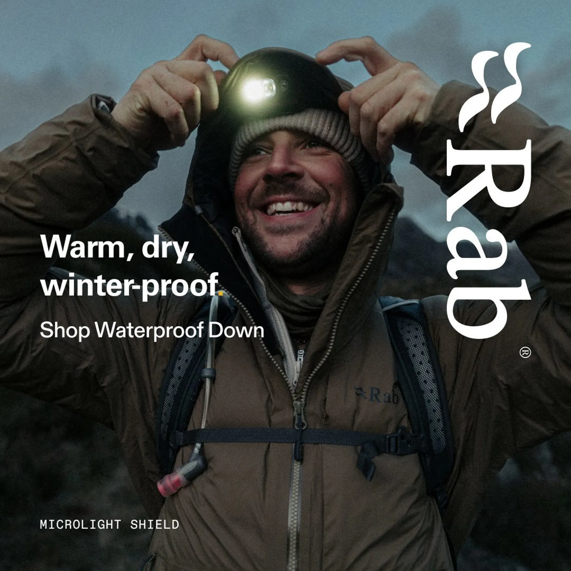 Rab waterproof down jacket winter collection