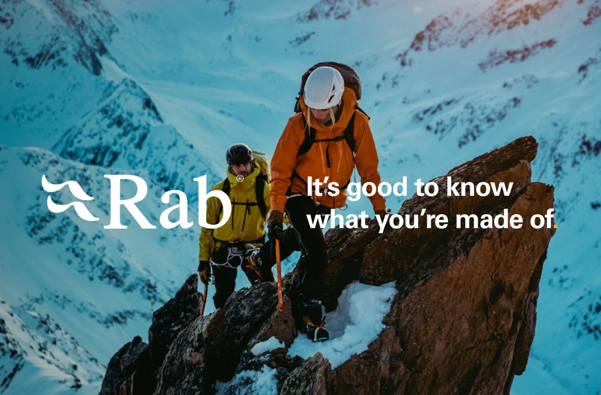 Rab winter outdoor clothing collection