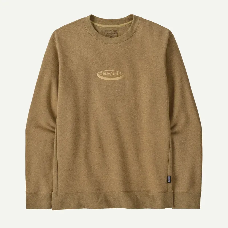 Patagonia 95 Oval Logo Uprisal Men's Crew Sweatshirt in Bobcat Brown