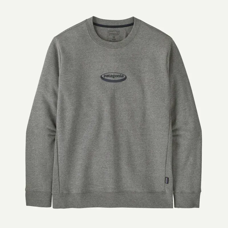 Patagonia 95 Oval Logo Uprisal Men's Crew Sweatshirt in Gravel Heather