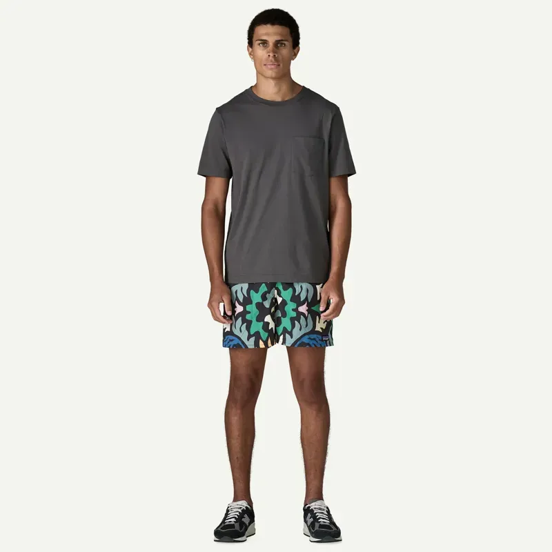Patagonia Mens Baggies Shorts 5 inch in Kaleido: Black-3