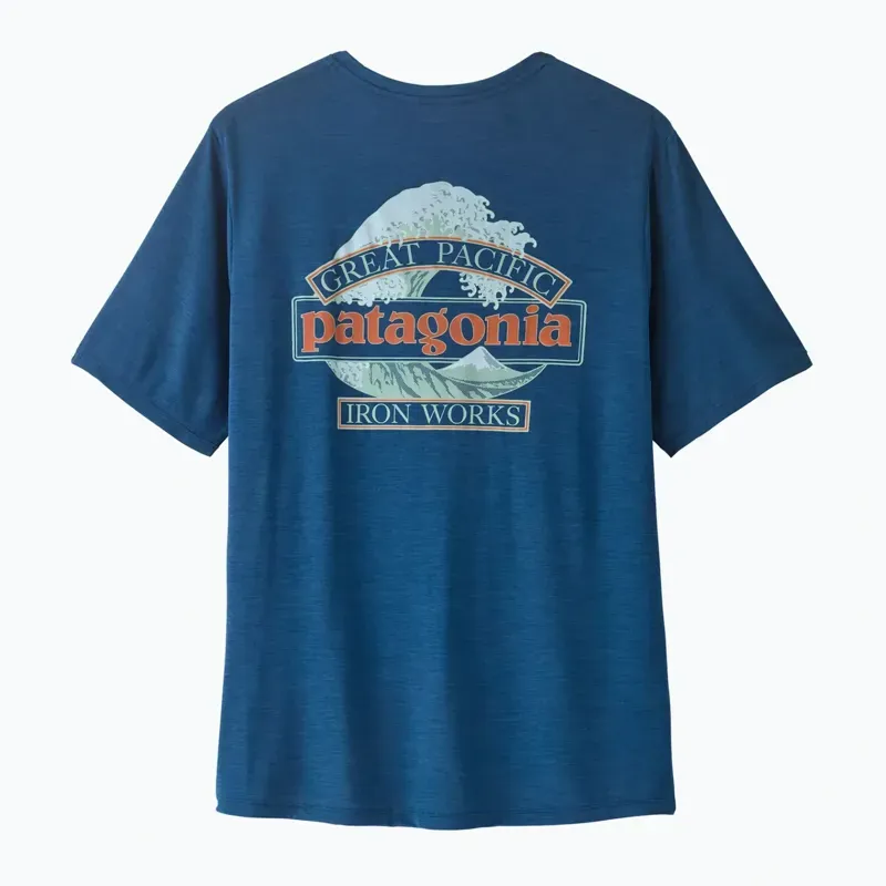 Patagonia Men's Capilene Cool Daily Shirt Great Waves in Clement Blue-1