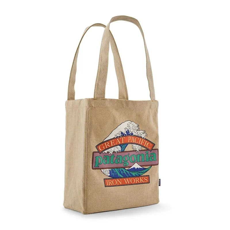 Patagonia Recycled Market Tote in Great Waves-Classic Tan