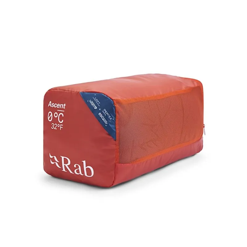 Rab Ascent Down Sleeping Bag 0C Regular in Tempest Blue/Maya Blue-12