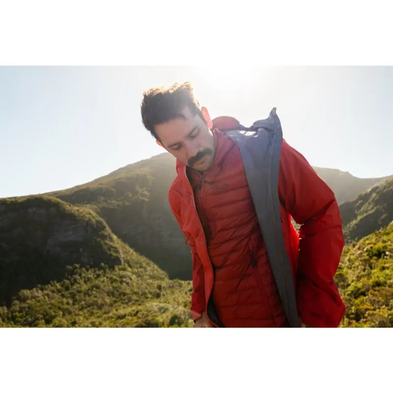 Rab Firewall Men's Waterproof Jacket in Dark Melba-Tempest Blue-13