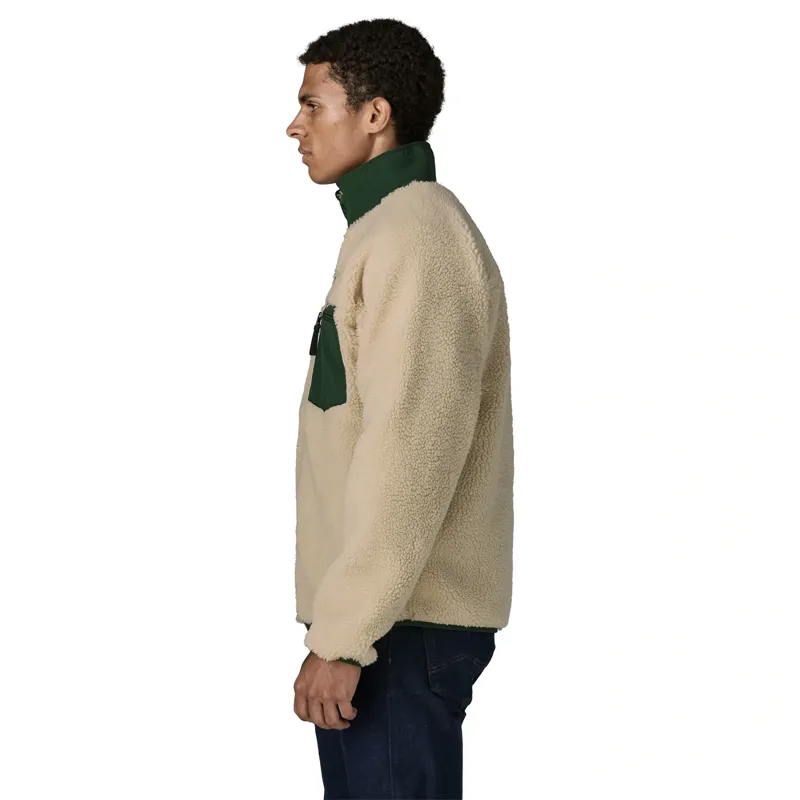 Patagonia Classic Retro-X Men's Fleece Jacket in Dark Natural-Treeline Green-3