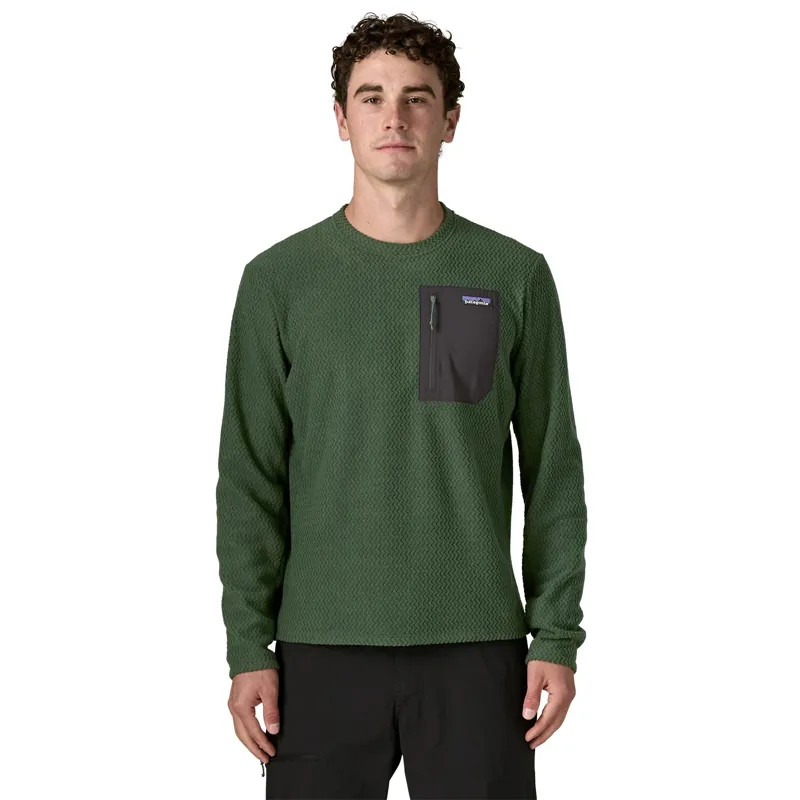 Patagonia R1 Air Men's Fleece Crewneck in Treeline Green-1