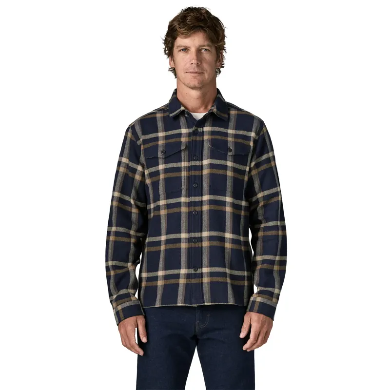 Patagonia Fjord Flannel Shirt Men's in Crossing-New Navy-1