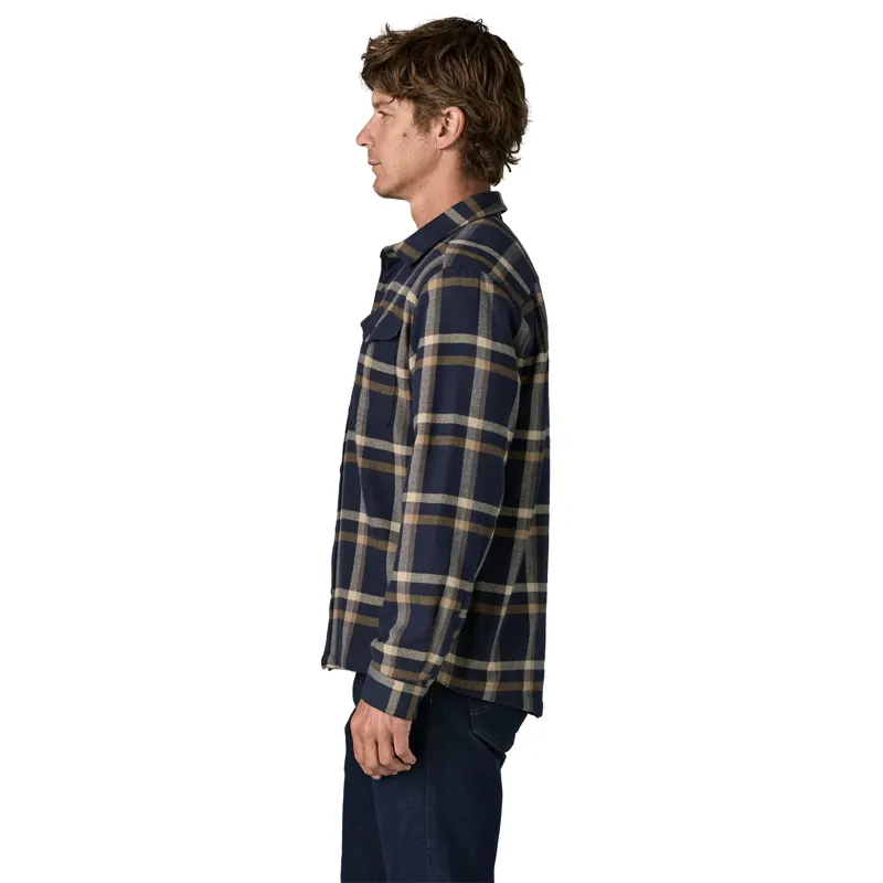 Patagonia Fjord Flannel Shirt Men's in Crossing-New Navy-3