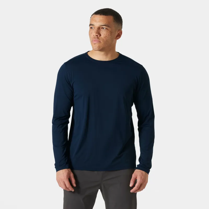Helly Hansen Men's Shine Solen Long Sleeve Crew in Navy-2