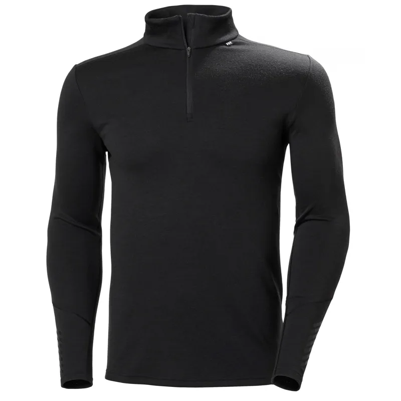 Helly Hansen Men's Lifa Merino Midweight 1/2 Zip Base Layer in Black