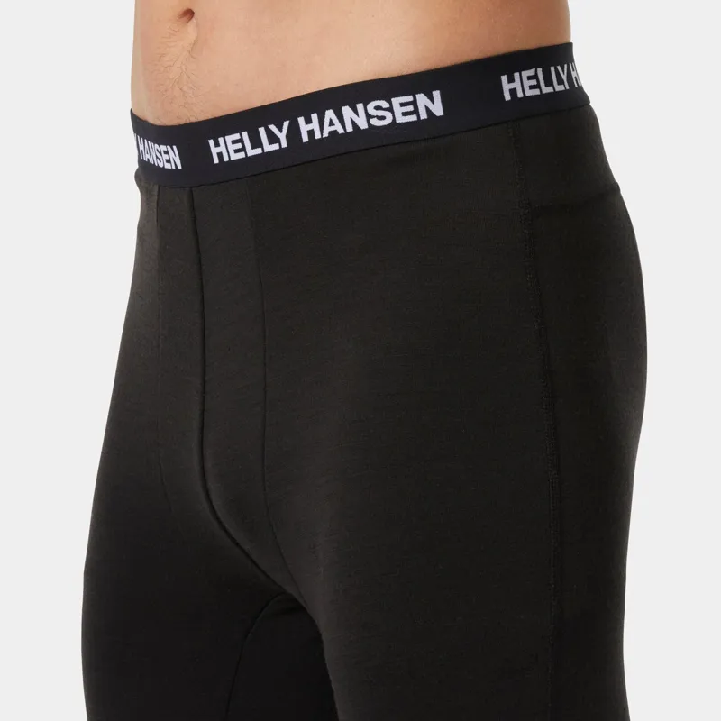Helly Hansen Men's Lifa Merino Midweight Base Layer Pants in Black-4