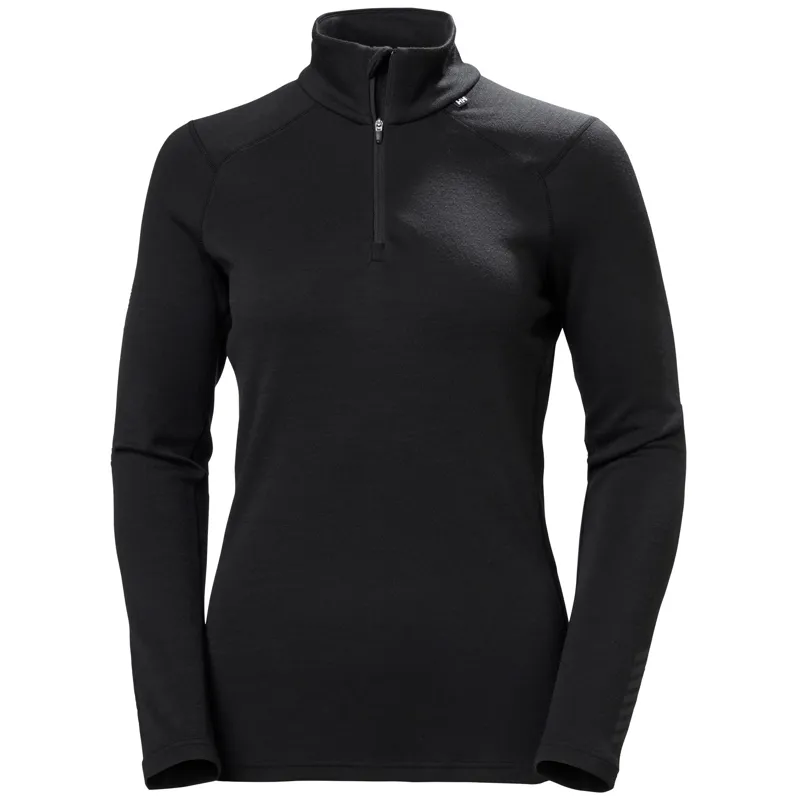 Helly Hansen Women's LIFA Merino Midweight 1/2 Zip Base Layer in Black