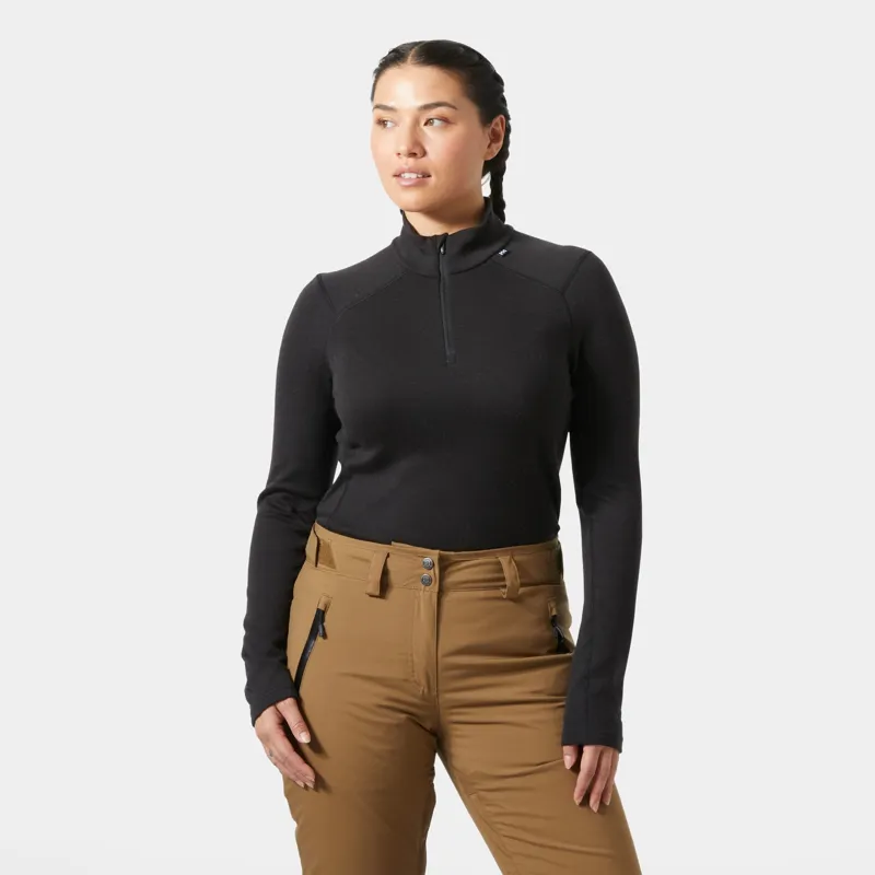 Helly Hansen Women's LIFA Merino Midweight 1/2 Zip Base Layer in Navy-2