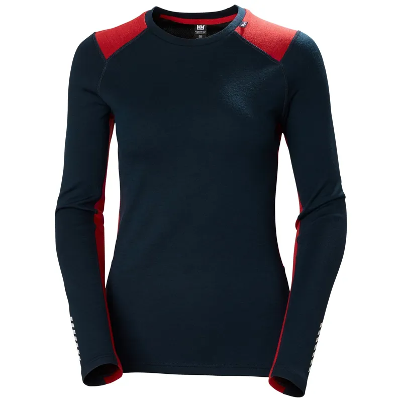 Helly Hansen Women's Lifa Merino Midweight Crew Base Layer in Navy