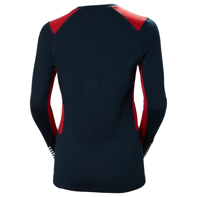 Helly Hansen Women's Lifa Merino Midweight Crew Base Layer in Navy-1