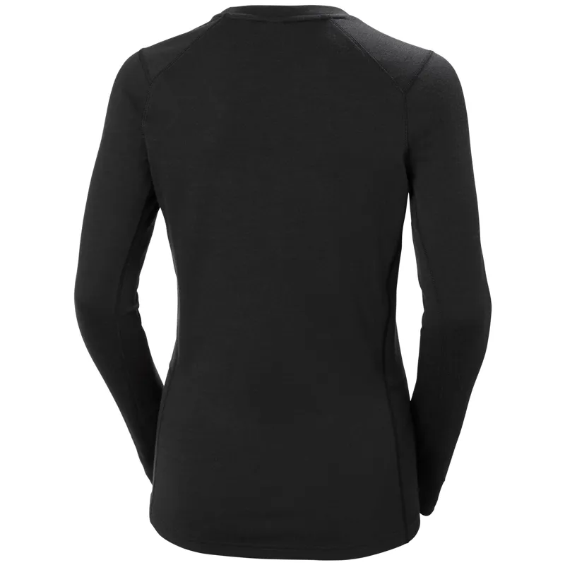 Helly Hansen Women's Lifa Merino Midweight Crew Base Layer in Black-1