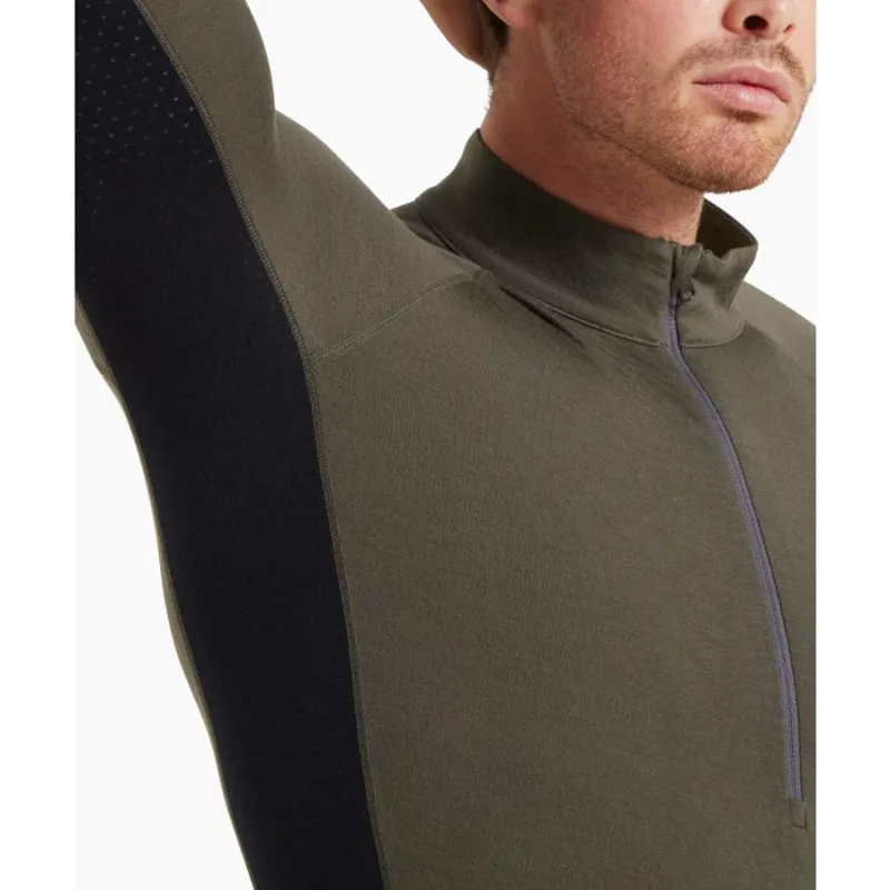 Artilect Flatiron 185 Men's 1/4 Zip in Deep Olive/Black-3