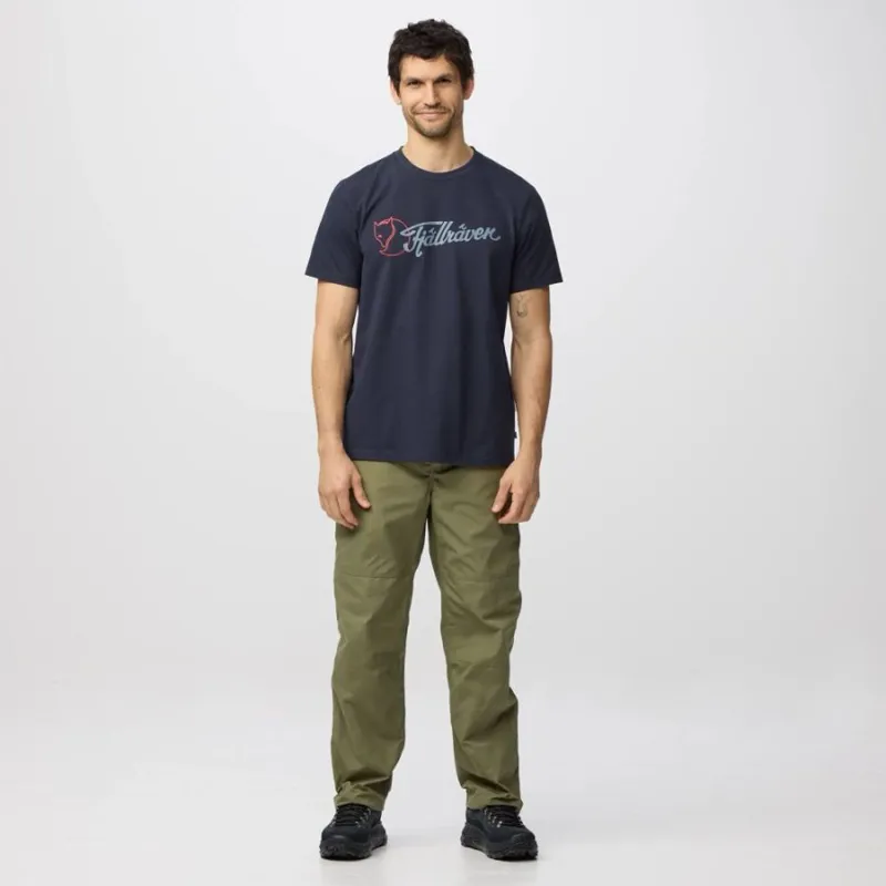 Fjallraven Archive Logo Men's T-Shirt in Dark Navy-4
