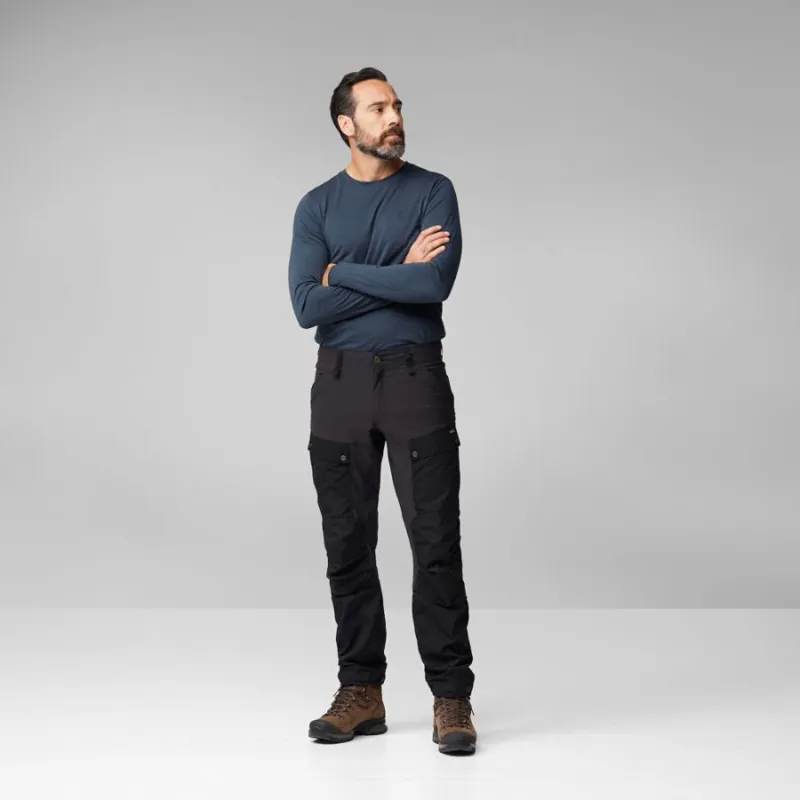 Fjallraven Keb Men's Trousers in Dark Olive/Dark Grey-2