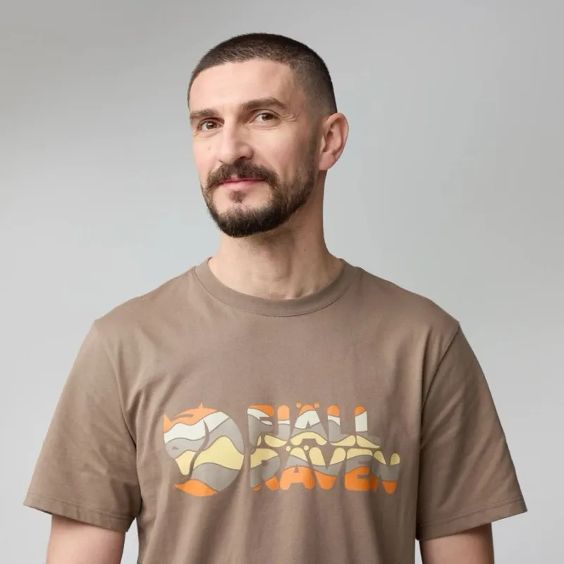 Fjallraven Multicolor Logo Men's T-shirt in Black-3