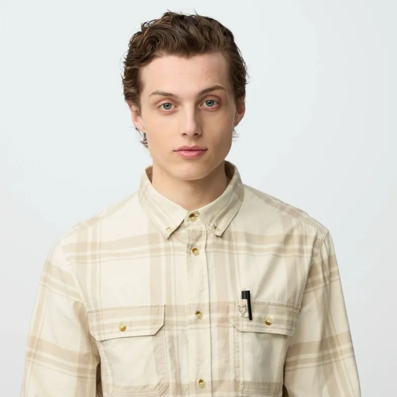 Fjallraven Ovik Lite Men's Flannel Shirt in Dark Navy-7