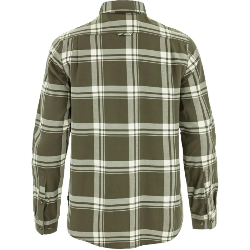 Fjallraven Ovik Lite Men's Flannel Shirt in Laurel Green/Chalk White-1
