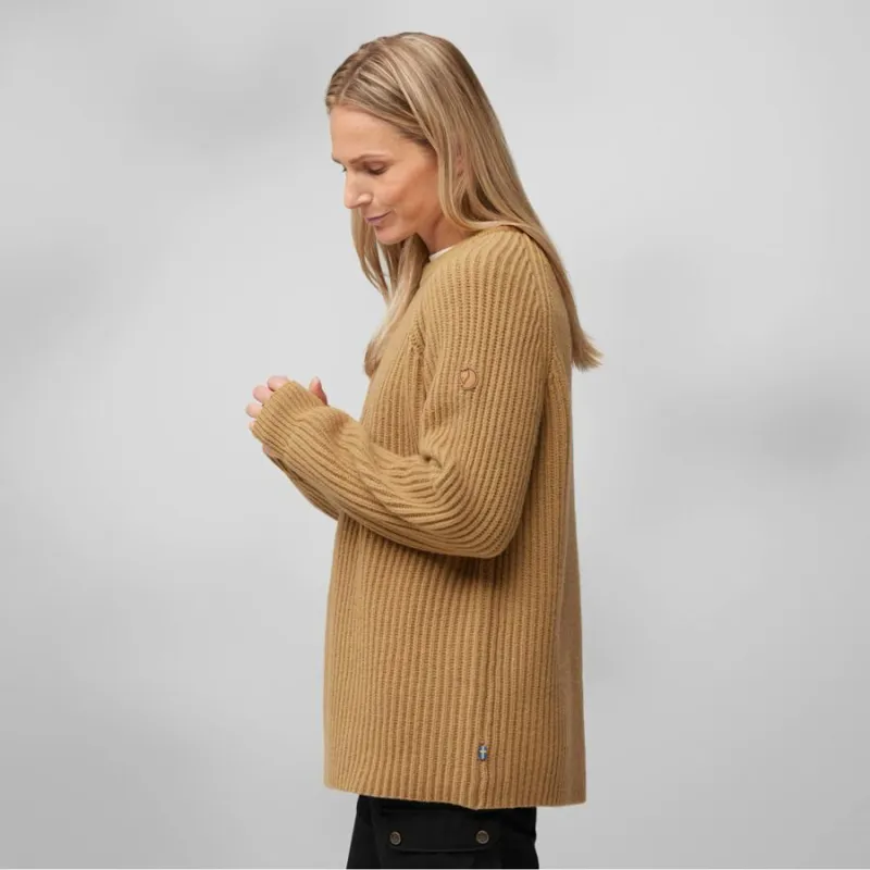 Fjallraven Ovik Rib Women's Sweater in Chalk White-7