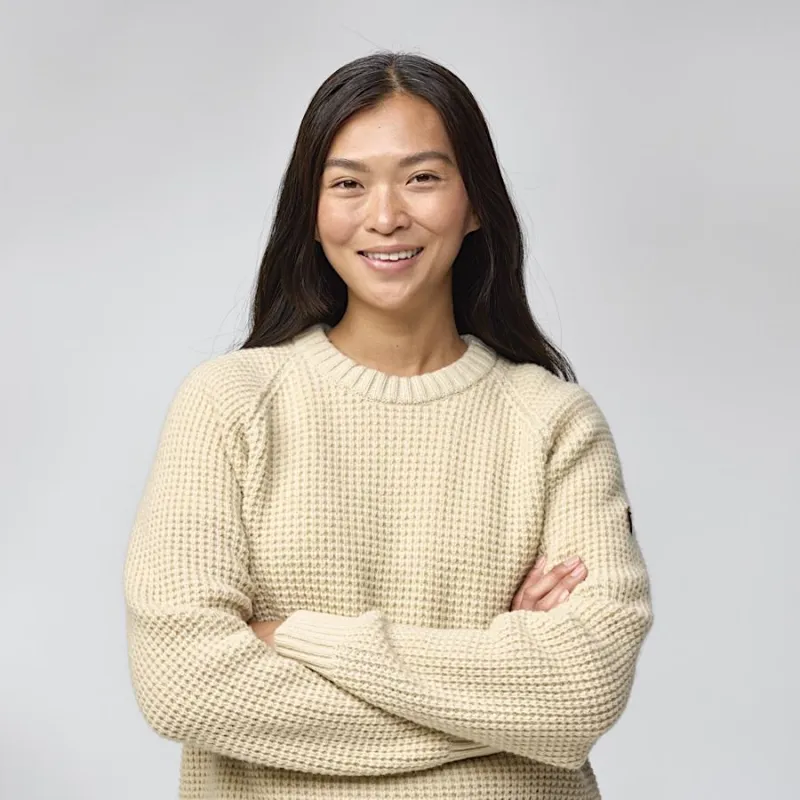 Fjallraven Ovik Waffle Knit Women's Sweater in Grey-4