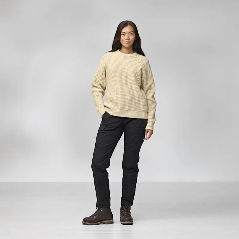 Fjallraven Ovik Waffle Knit Women's Sweater in Grey-2