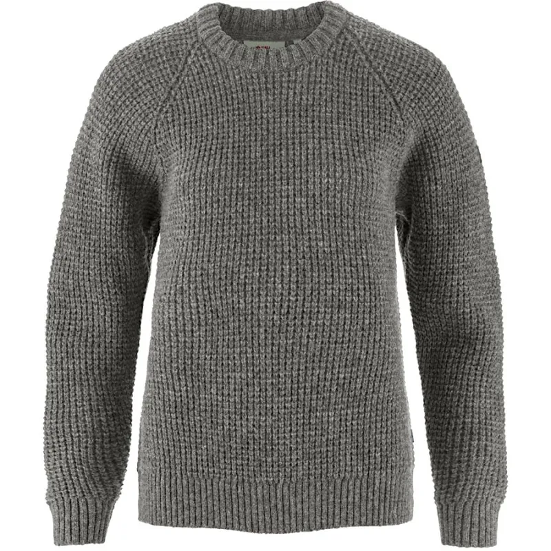 Fjallraven Ovik Waffle Knit Women's Sweater in Grey