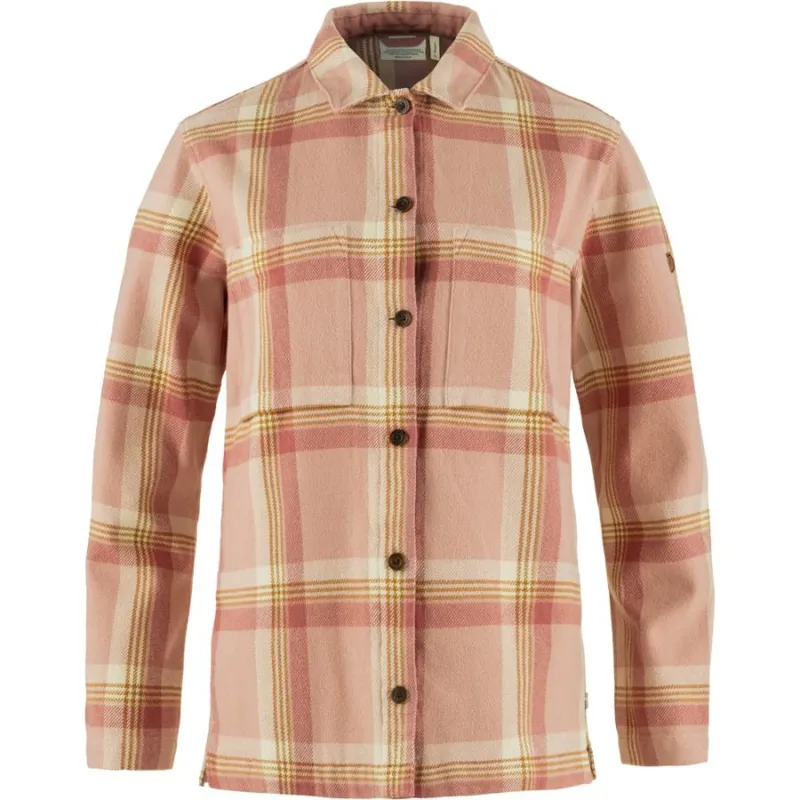 Fjallraven Singi Womens Flannel Overshirt in Chalk Rose/Dusty Rose