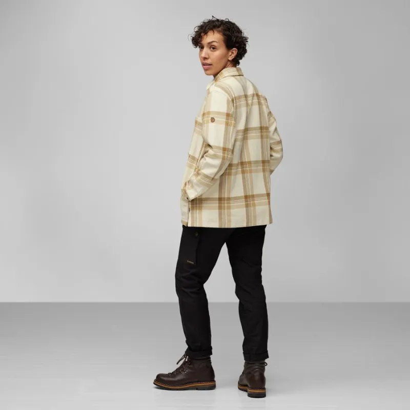 Fjallraven Singi Womens Flannel Overshirt in Chalk Rose/Dusty Rose-4