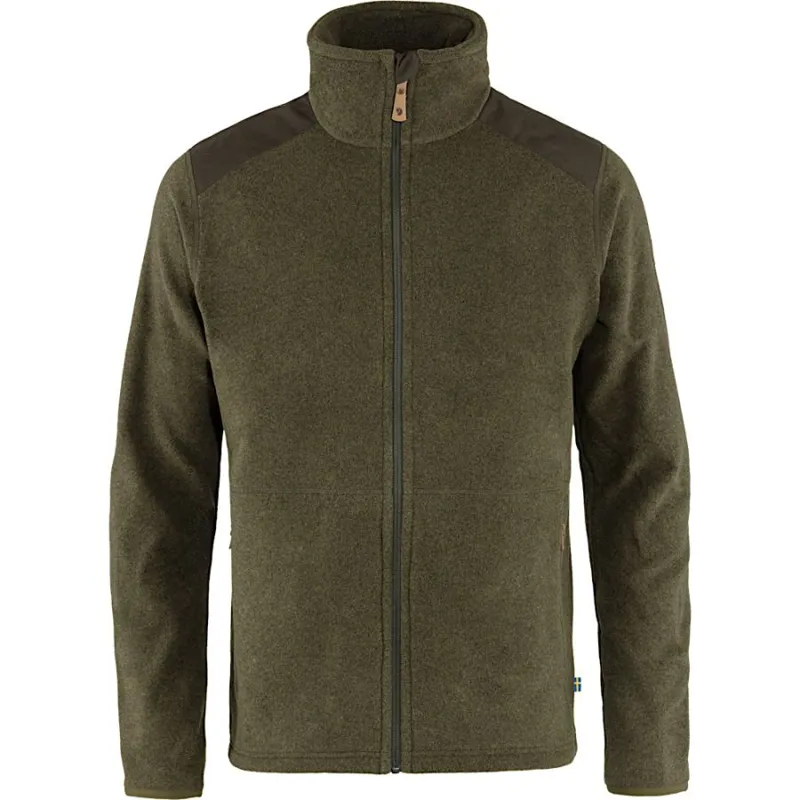Fjallraven Sten Men's Fleece Jacket in Dark Olive