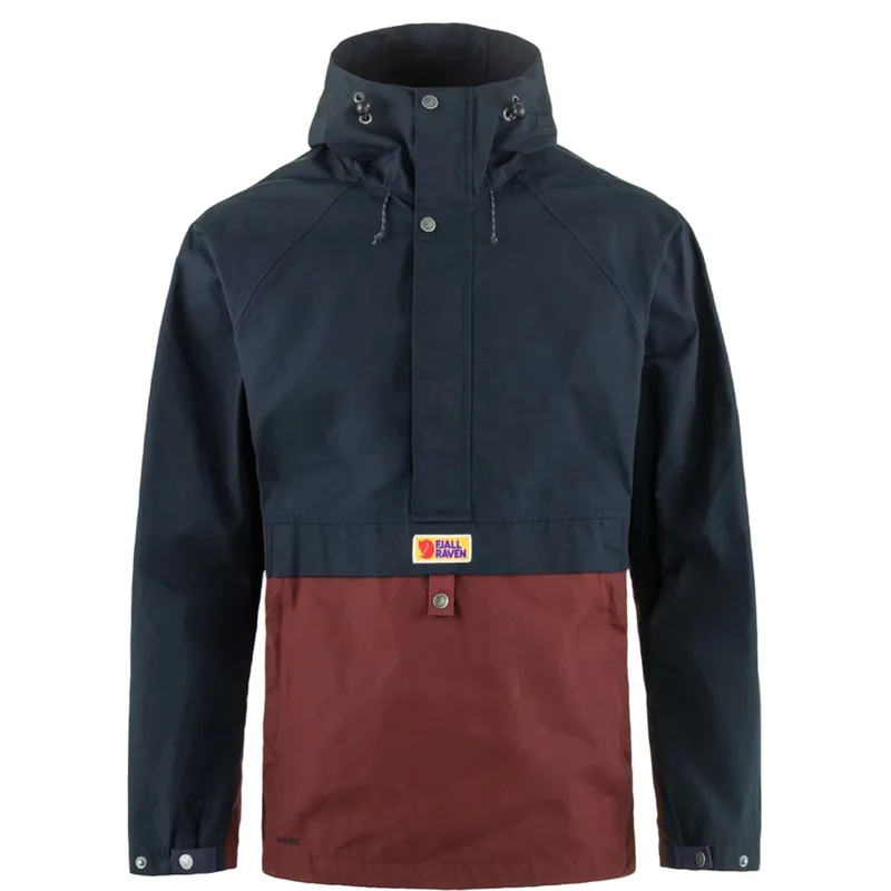 Fjallraven Vardag Anorak Men's in Dark Navy/Maroon