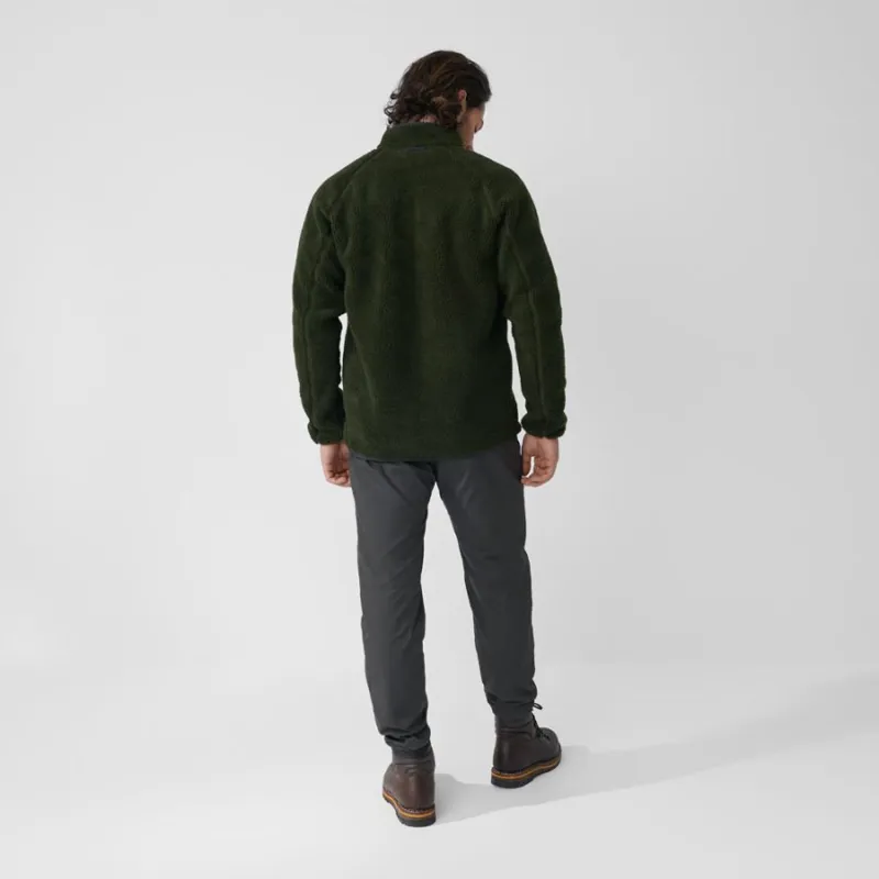 Fjallraven Vardag Pile Men's Fleece in Dark Grey/Maroon-3