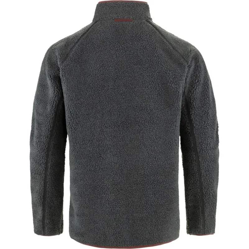 Fjallraven Vardag Pile Men's Fleece in Dark Grey/Maroon-1