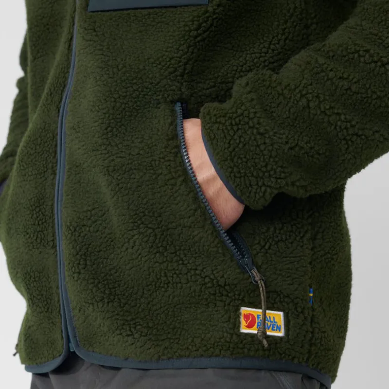 Fjallraven Vardag Pile Men's Fleece in Dark Grey/Maroon-5