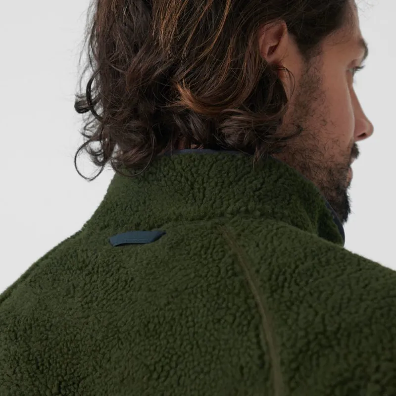 Fjallraven Vardag Pile Men's Fleece in Dark Grey/Maroon-7