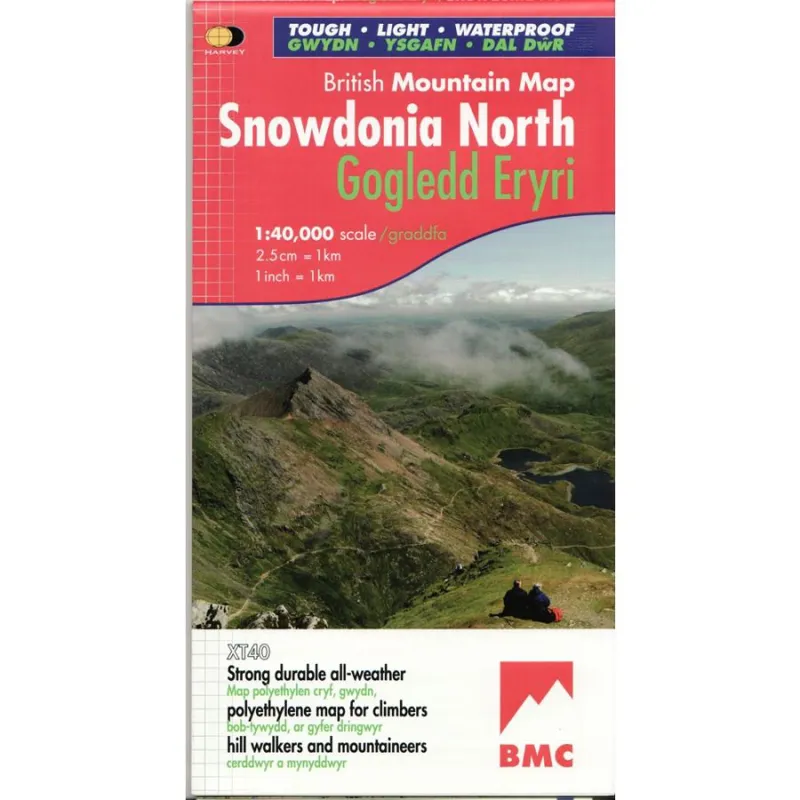 Harvey Maps Snowdonia North Gogledd Eryri BMC Mountain Map