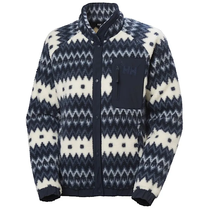 Helly Hansen Imperial Printed Pile Snap Women's Jacket in Navy Nordic