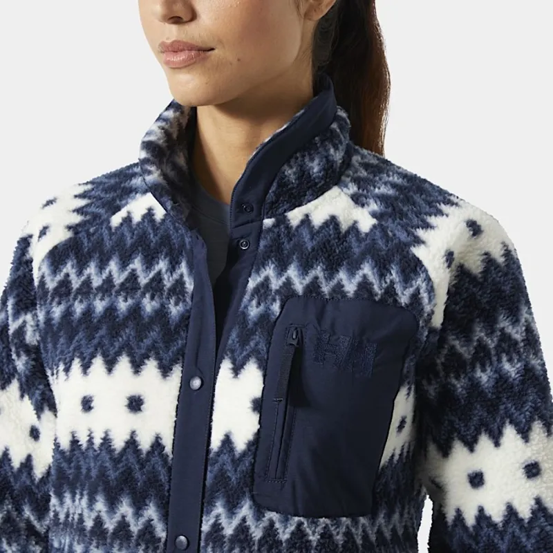 Helly Hansen Imperial Printed Pile Snap Women's Jacket in Navy Nordic-4