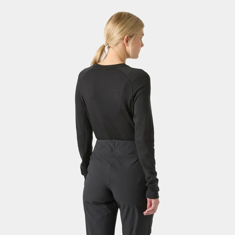 Helly Hansen Lifa Merino Midweight Women's Crew Base Layer in Black-3