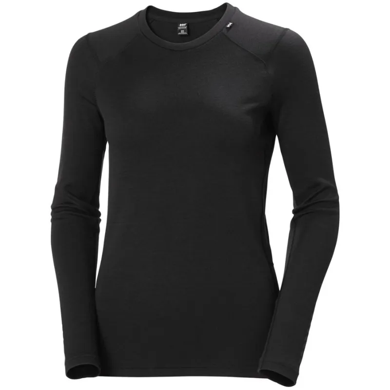 Helly Hansen Lifa Merino Midweight Women's Crew Base Layer in Black
