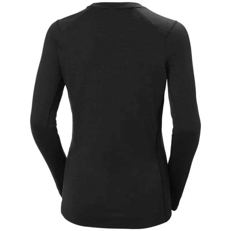 Helly Hansen Lifa Merino Midweight Women's Crew Base Layer in Black-1