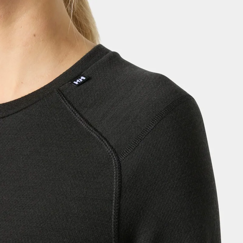 Helly Hansen Lifa Merino Midweight Women's Crew Base Layer in Black-5