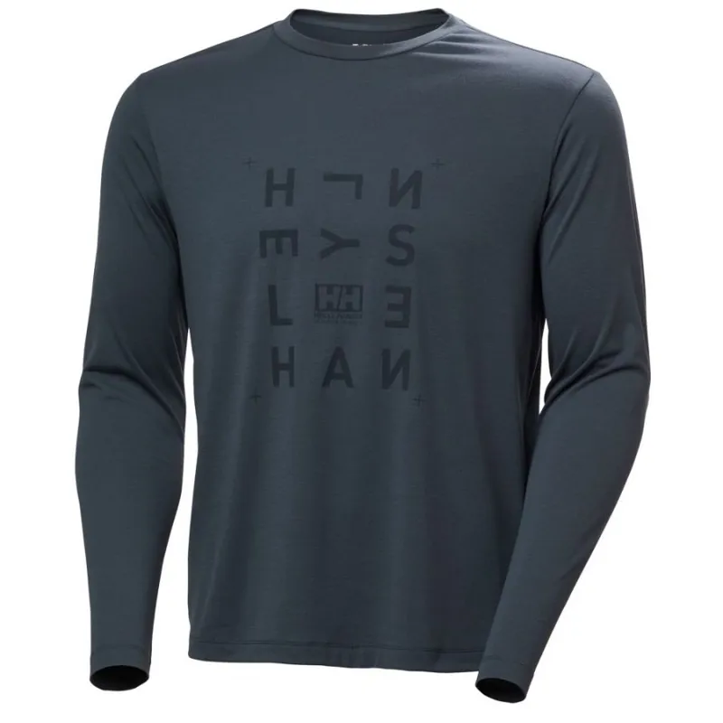 Helly Hansen Skog Graphic Men's Long Sleeve Tee in Alpine Frost